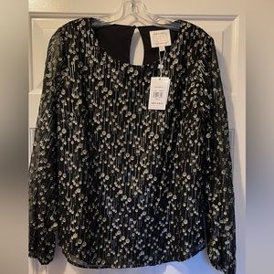 Great holiday top! Sail to Sable black & gold metallic top.  Never worn.
